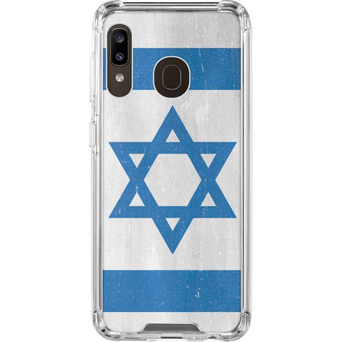Israel Flag Distressed Galaxy A30 Clear Case